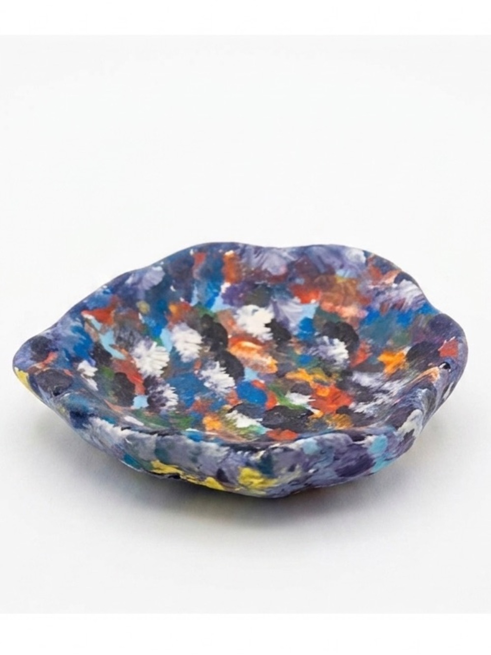 Abstract Multicolor Ceramic Art Dish